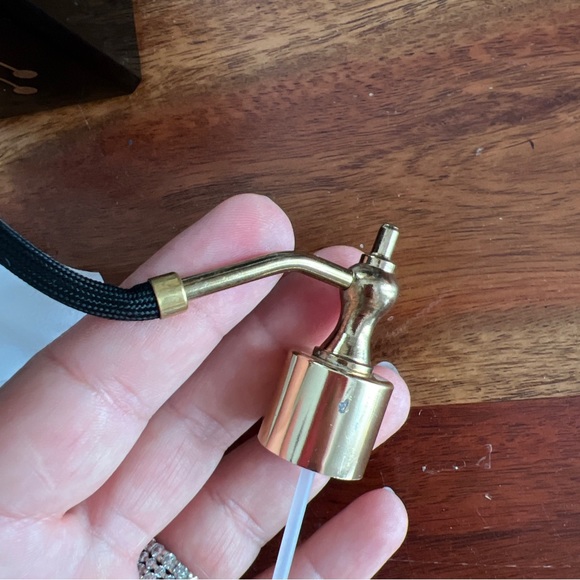 Chic Hollywood Regency Style Hand Painted Austrian Glass Perfume Bottle Atomizer - Picture 8 of 16